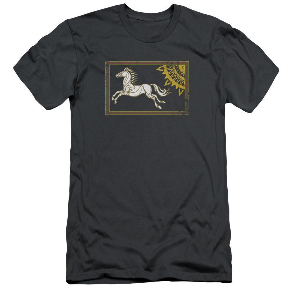 Lord Of The Rings Rohan Banner Adult 301 T-Shirt Charcoal